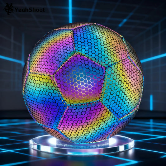 GlowKick Holographic Glow Soccer Ball — Size 5 Reflective Football