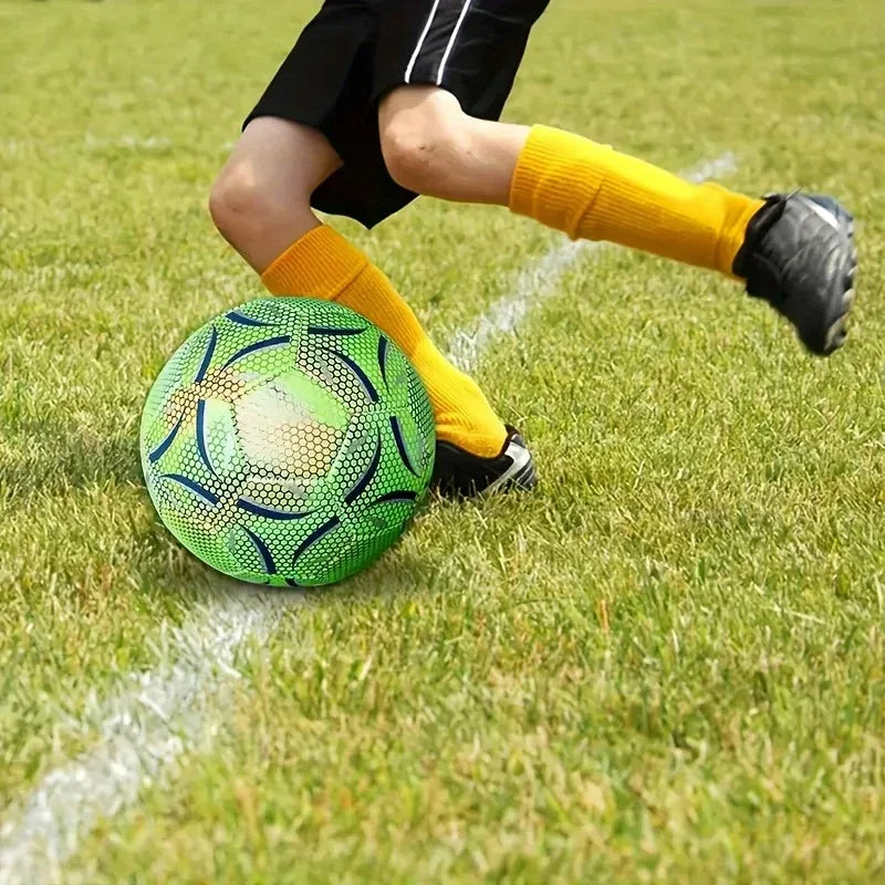 NightKick Glow-in-the-Dark Soccer Ball — Size 5 Durable All-Weather