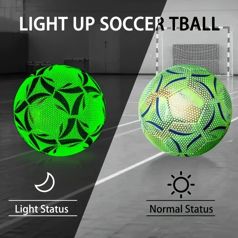 NightKick Glow-in-the-Dark Soccer Ball — Size 5 Durable All-Weather