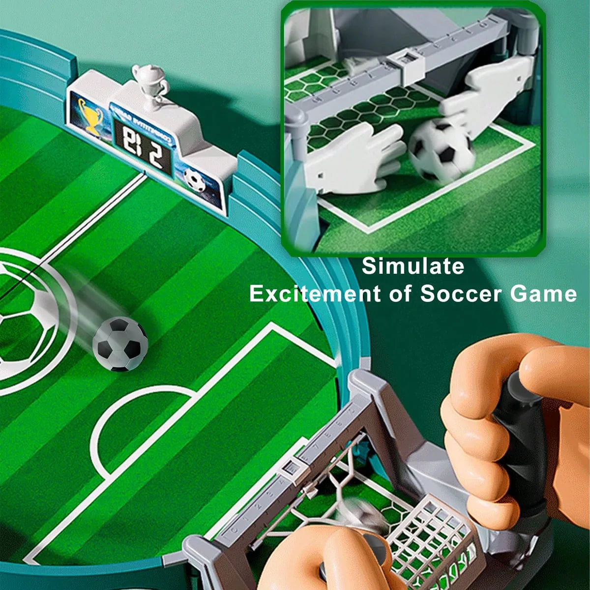 DuelKick Tabletop Football Game — 2-Player Mini Soccer Table