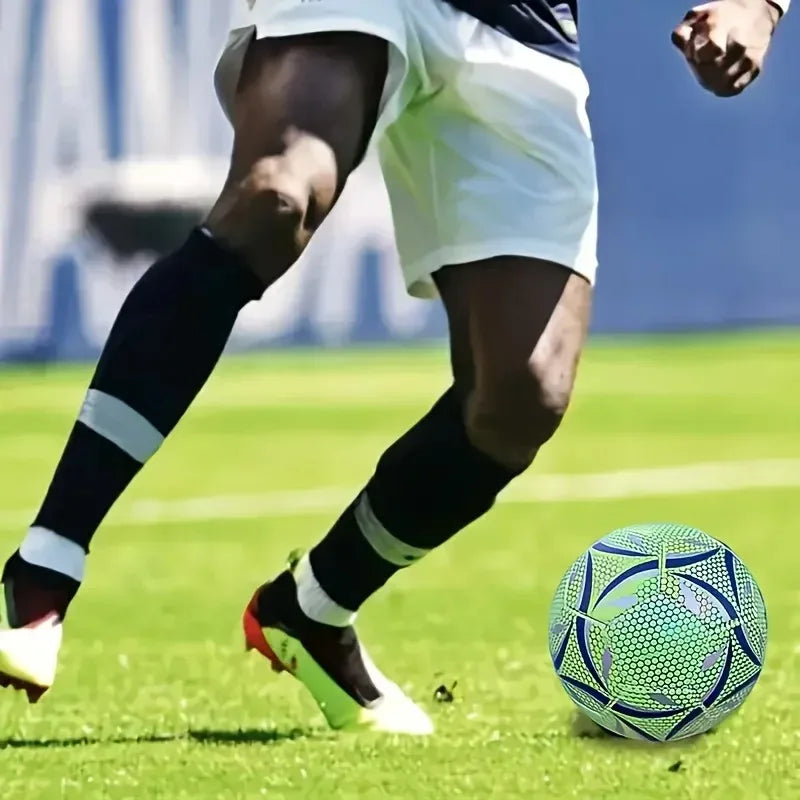 NightKick Glow-in-the-Dark Soccer Ball — Size 5 Durable All-Weather