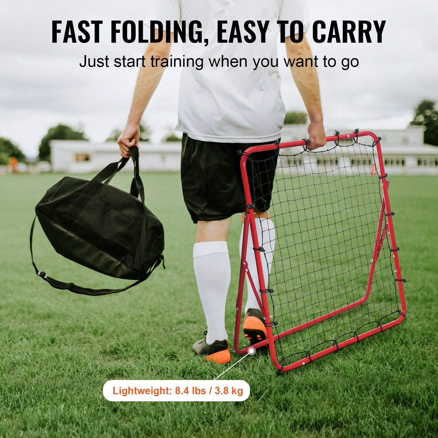 Kick Back Pro Soccer Rebound Net — Adjustable Solo Training Net