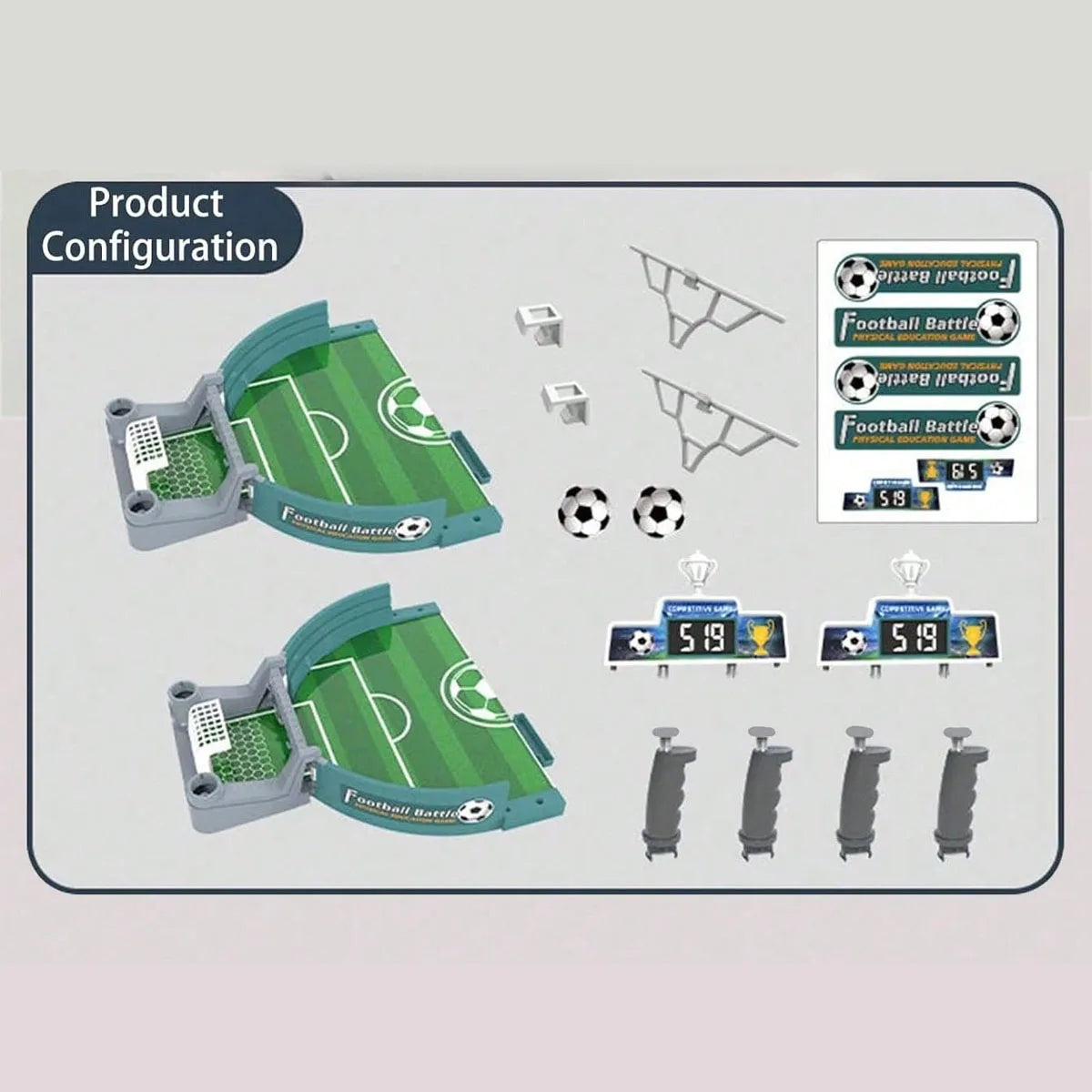 DuelKick Tabletop Football Game — 2-Player Mini Soccer Table