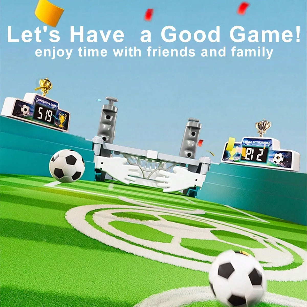 DuelKick Tabletop Football Game — 2-Player Mini Soccer Table