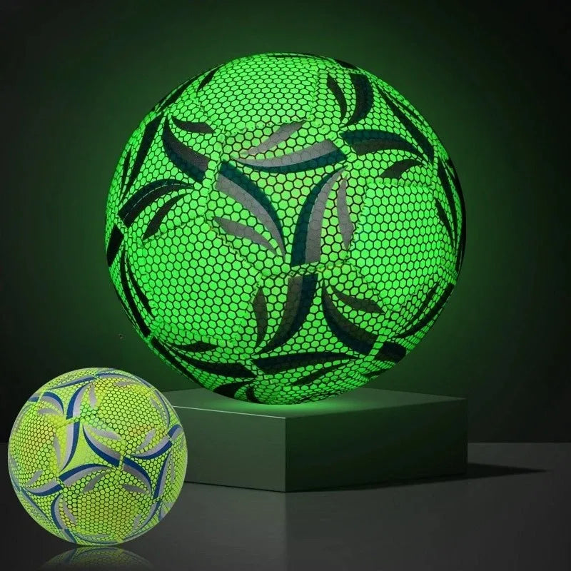 NightKick Glow-in-the-Dark Soccer Ball — Size 5 Durable All-Weather