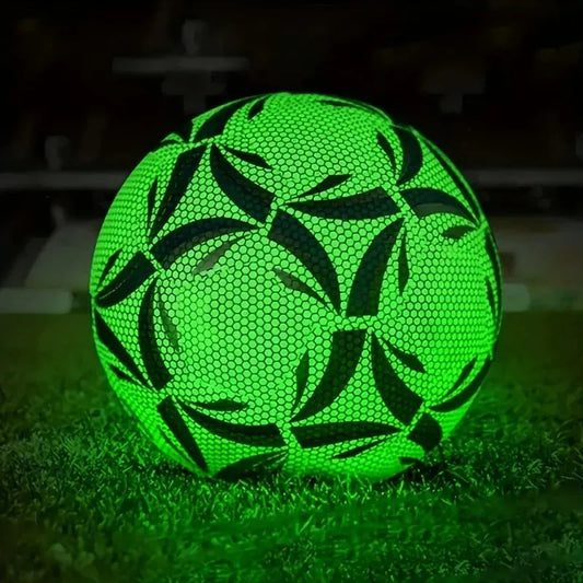 NightKick Glow-in-the-Dark Soccer Ball — Size 5 Durable All-Weather